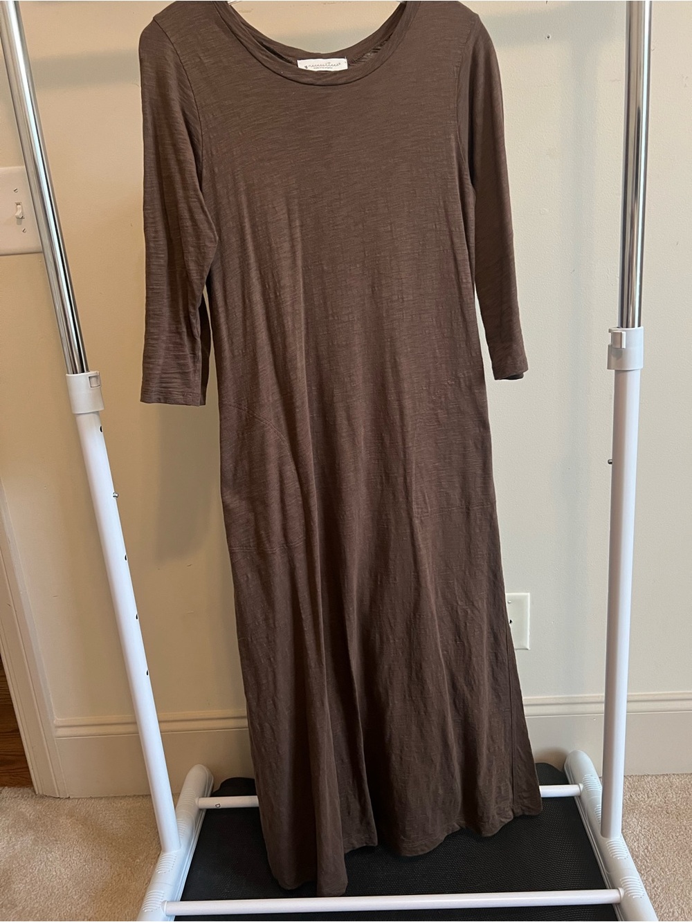 Everyday Brown Maxi Dress with Long Sleeves